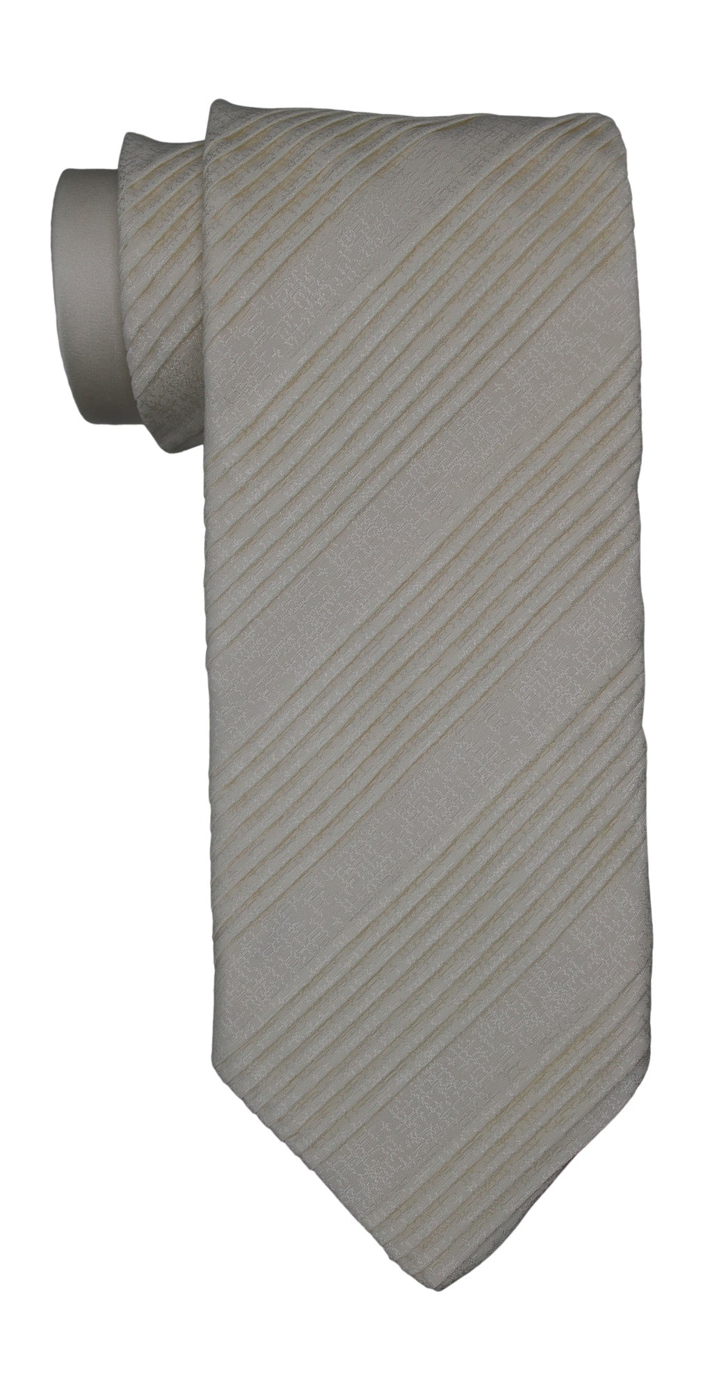 Italo Ferrett White Striped Pleated Tie