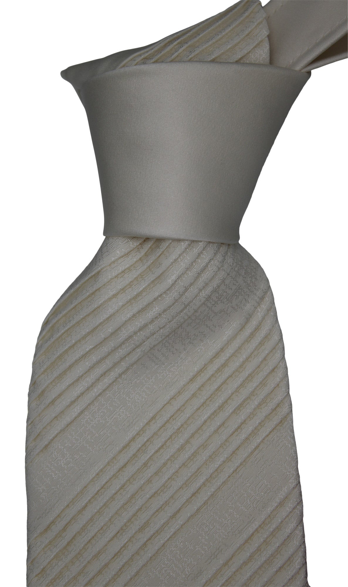 Italo Ferrett White Striped Pleated Tie