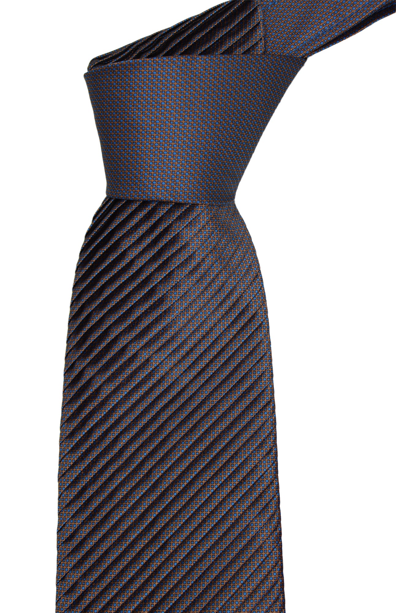 Italo Ferretti Satin Gray Two Toned Pleated Tie