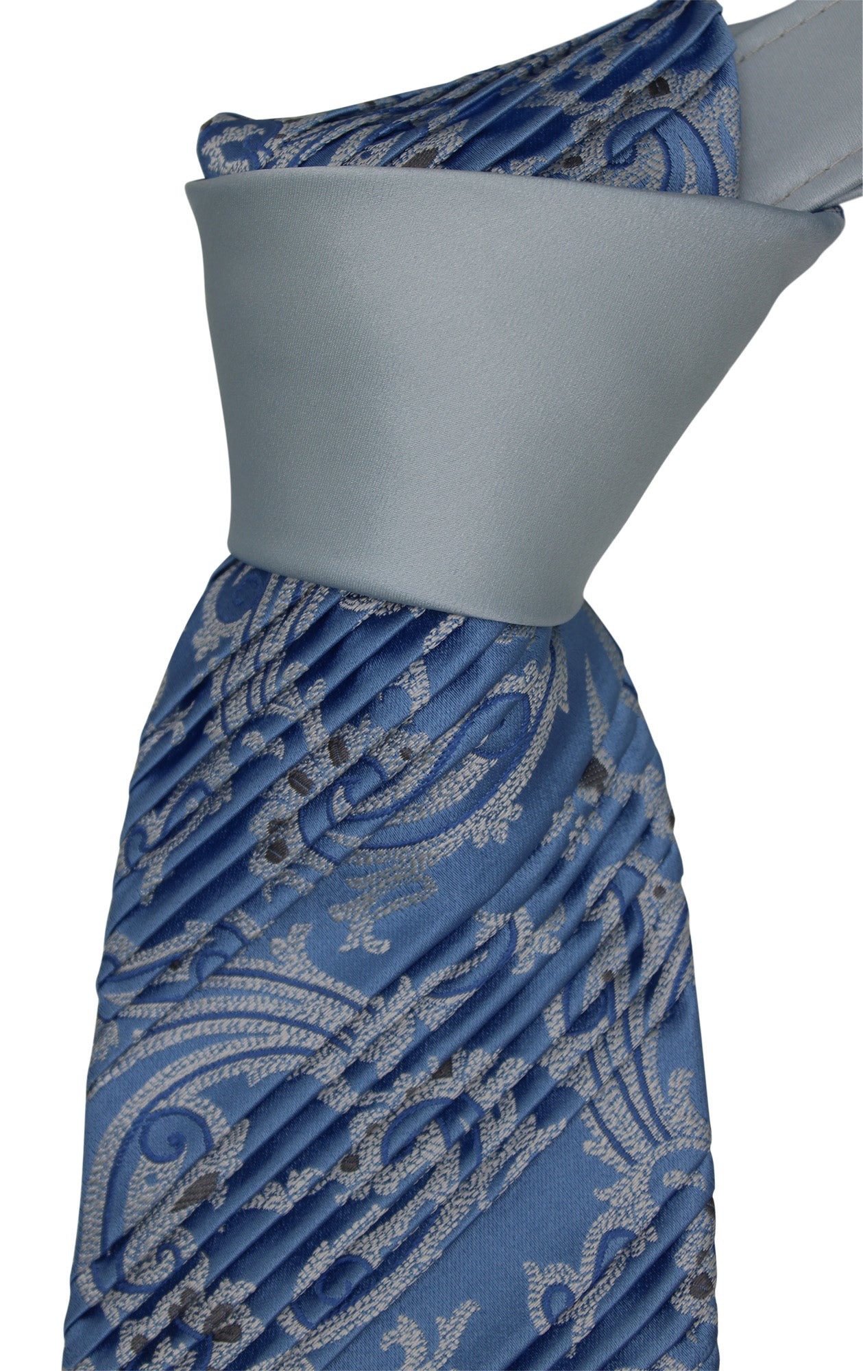 Italo Ferretti Blue Paisley Two Toned Pleated Tie