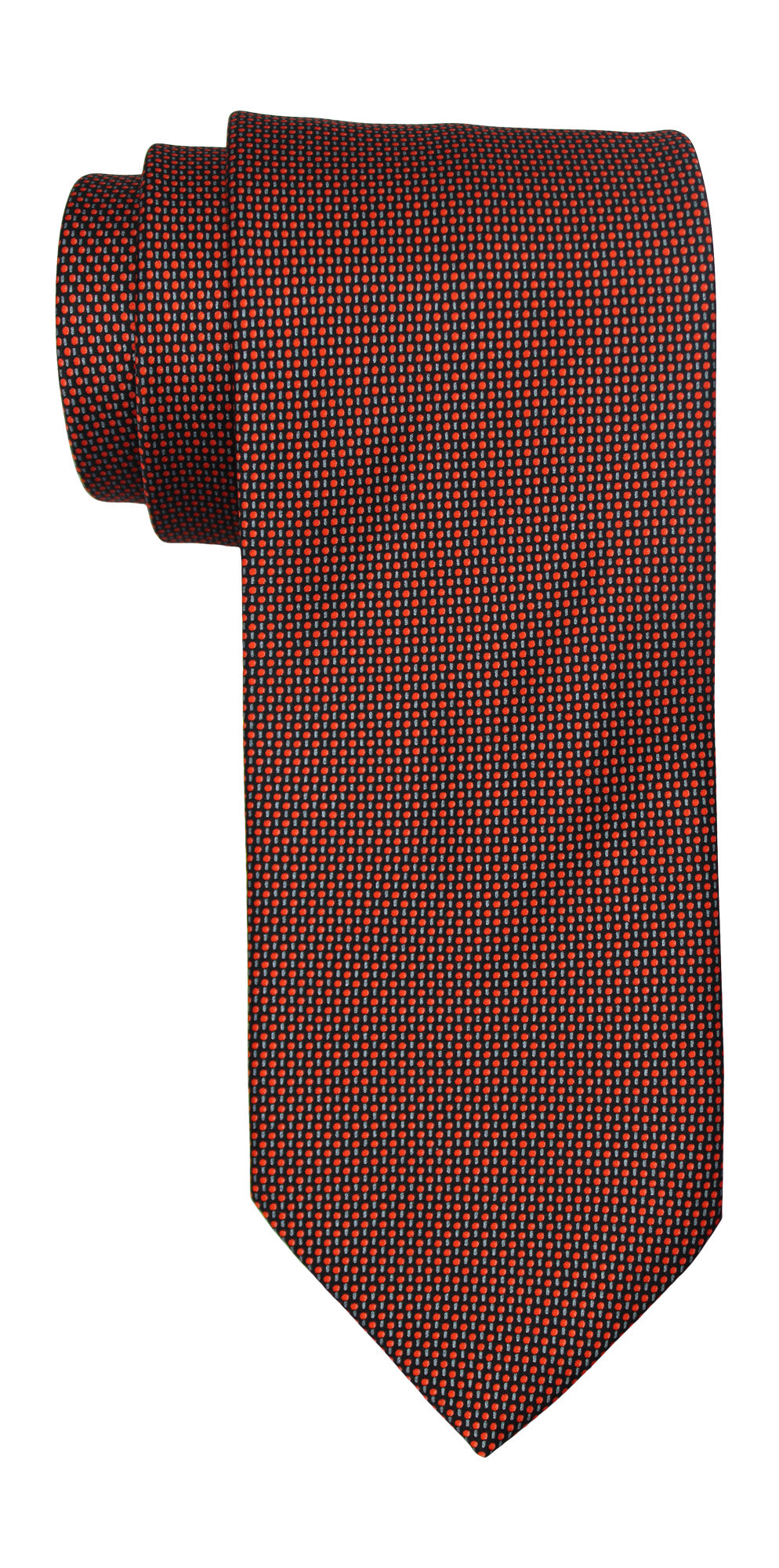 Italo Ferretti Satin Orange Neat Geometric Tie
