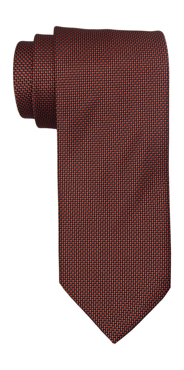 Italo Ferretti Satin Orange Neat Geometric Tie