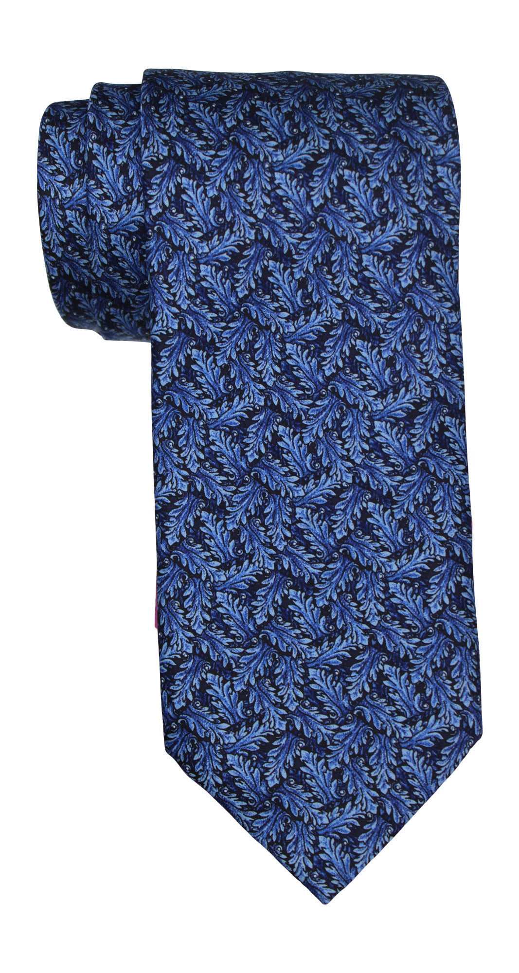Italo Ferretti Satin Blue Feathers Tie