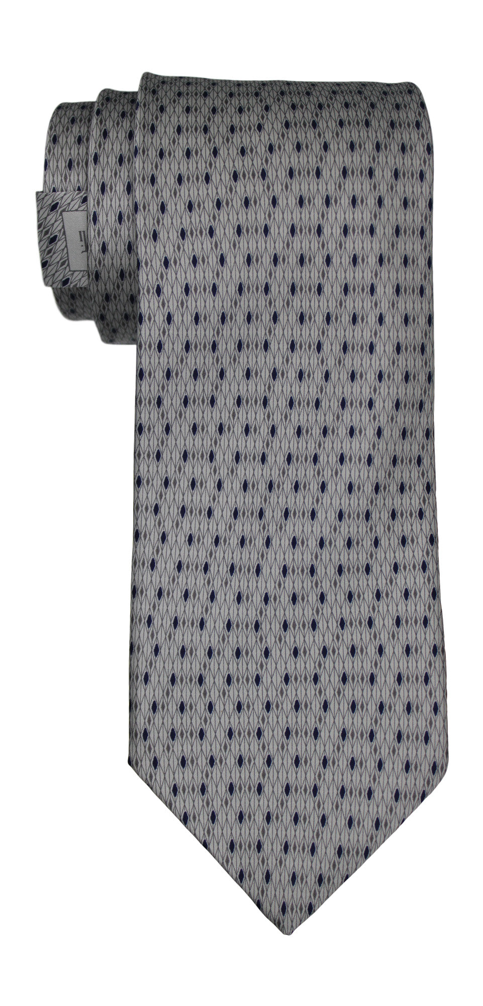 Italo Ferretti Satin Gray Neat Geometric Tie