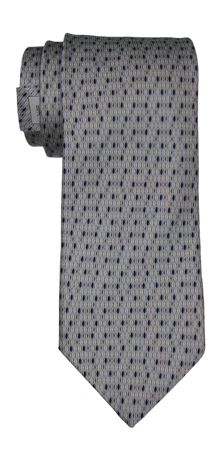 Italo Ferretti Satin Gray Neat Geometric Tie