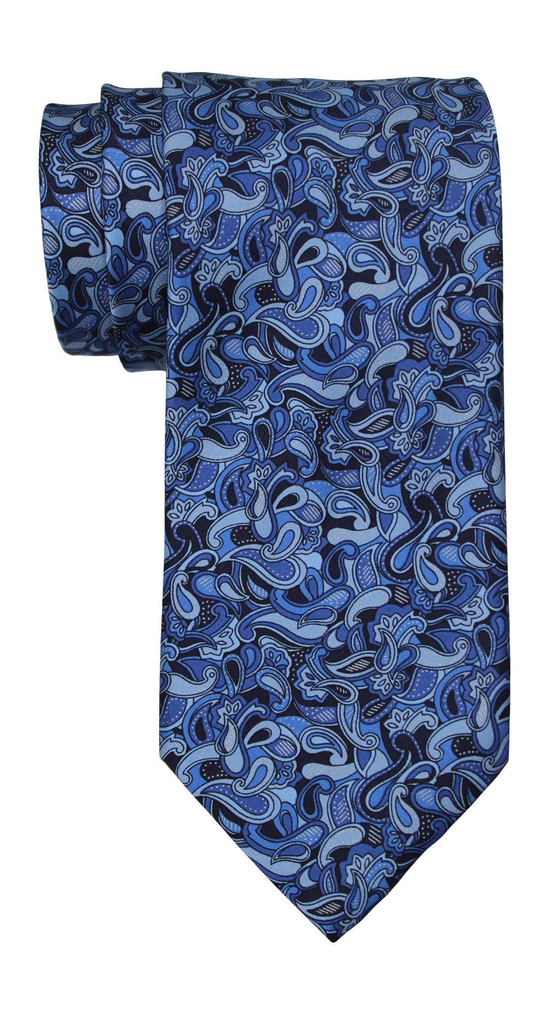 Italo Ferretti Satin Blue Paisley Tie