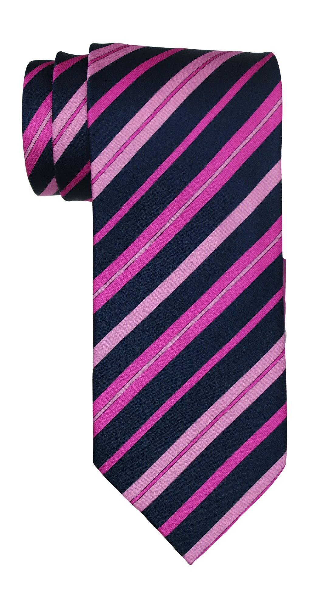 Italo Ferretti Satin Pink Black Striped Tie