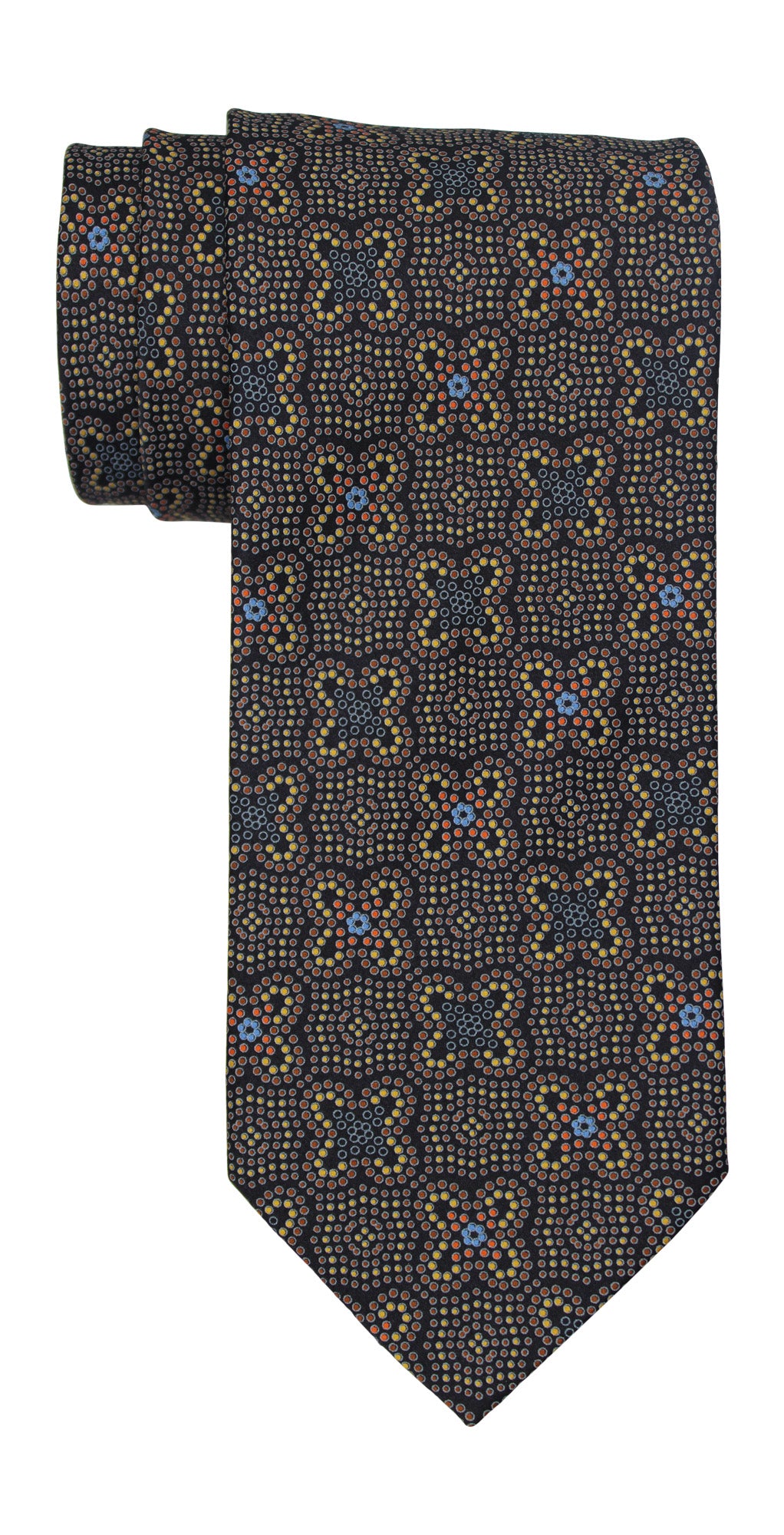 Italo Ferretti Satin Multicolored Dotted Geometric Tie