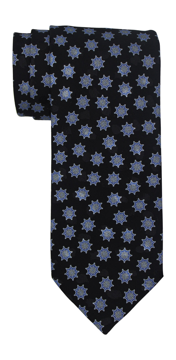 Italo Ferretti Black Snowflakes Tie