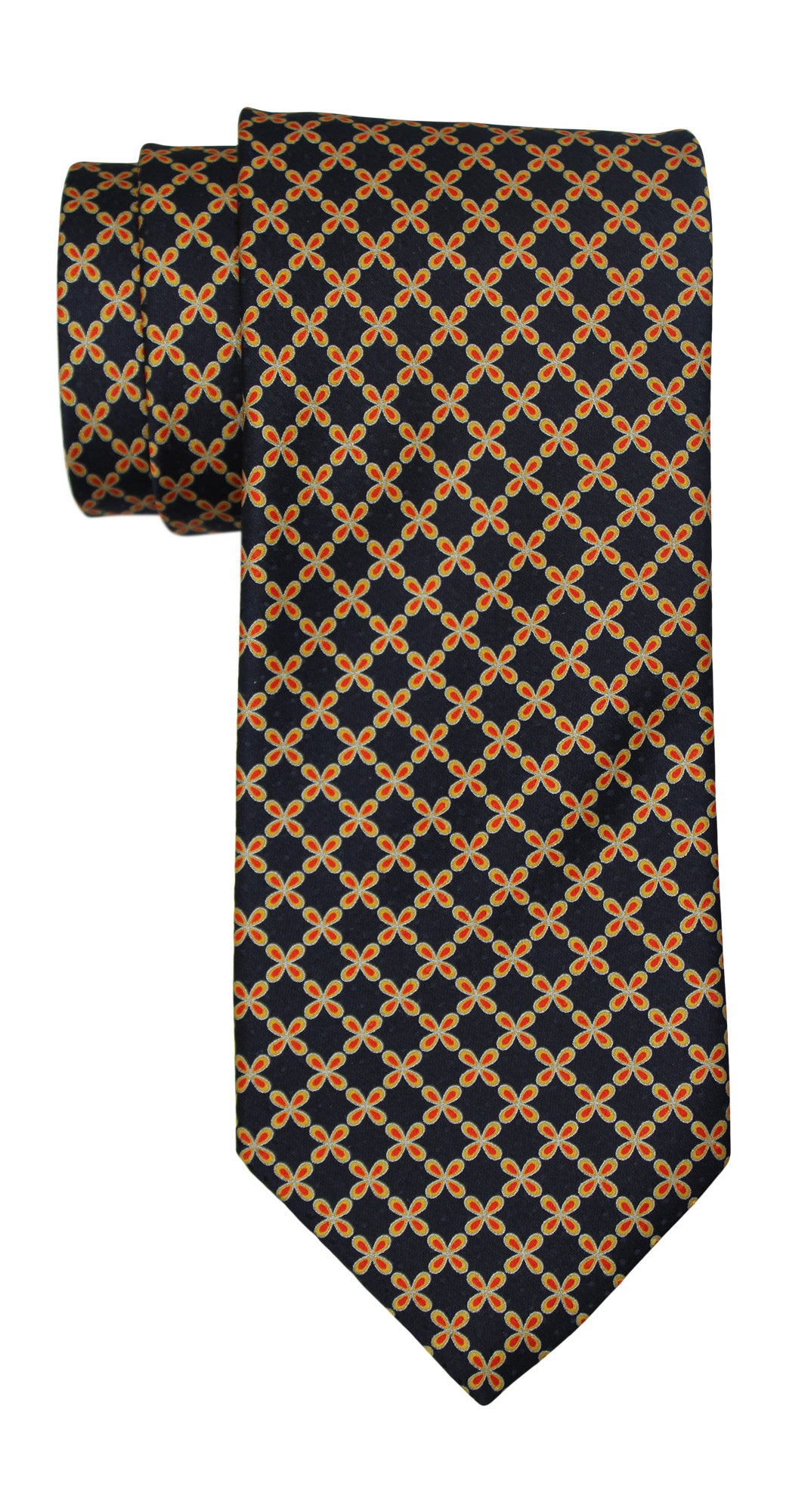 Italo Ferretti Satin Black Flower Tie
