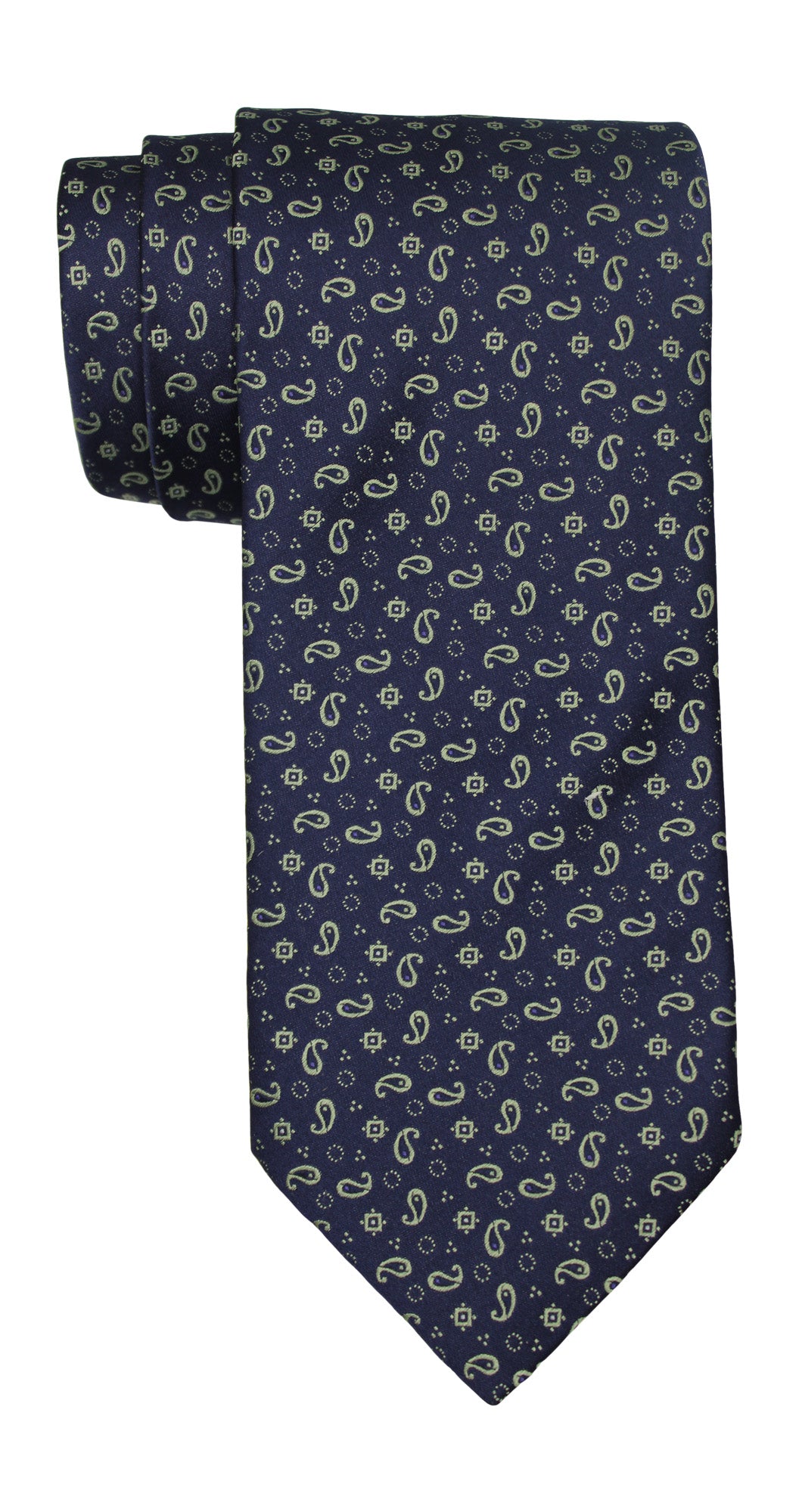 Italo Ferretti Navy Green Falling Teardrops Tie