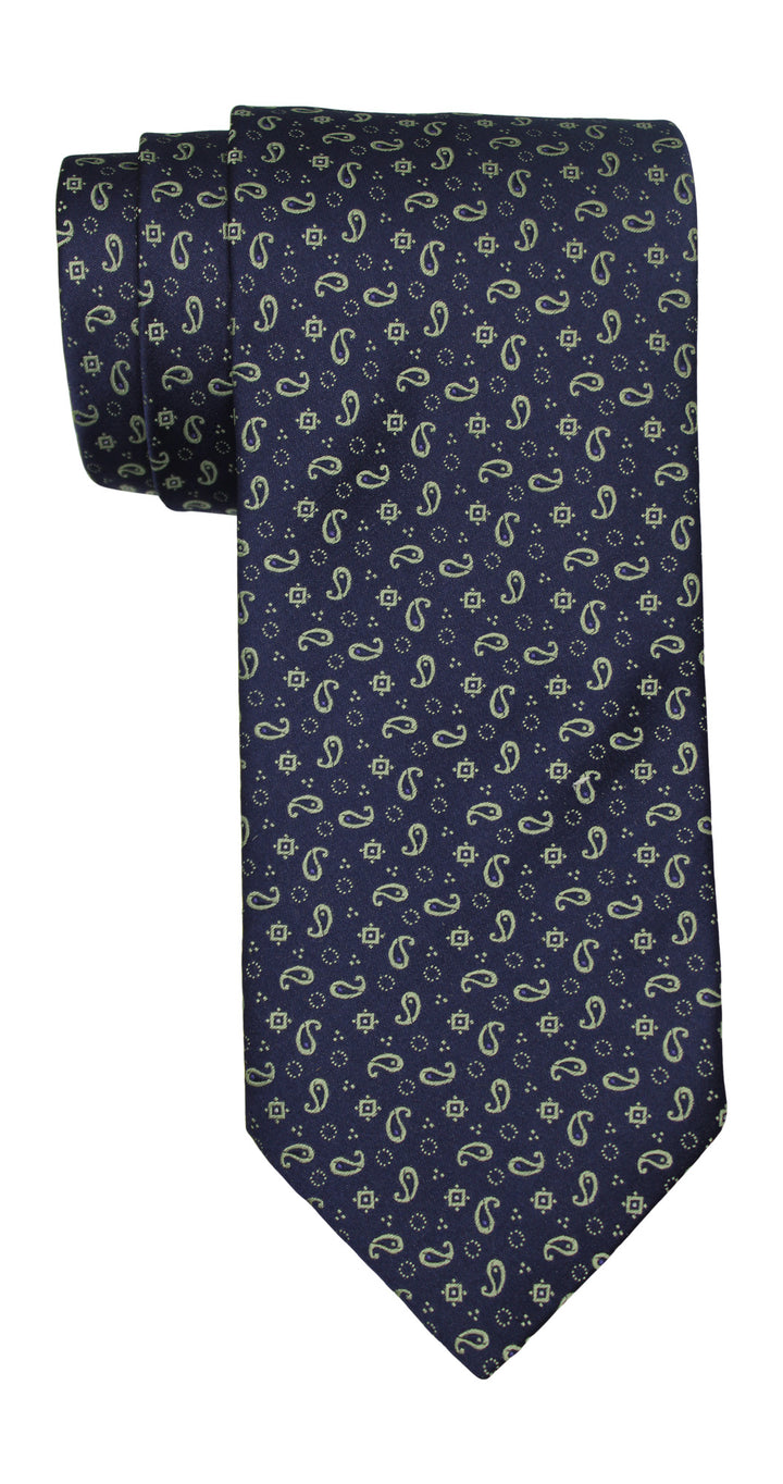 Italo Ferretti Navy Green Falling Teardrops Tie