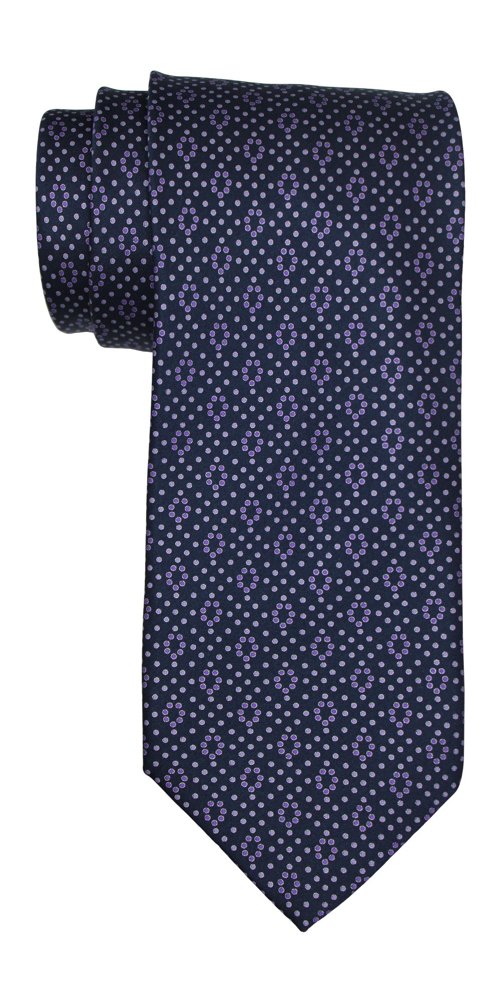 Italo Ferretti Satin Navy Purple Geometric Tie