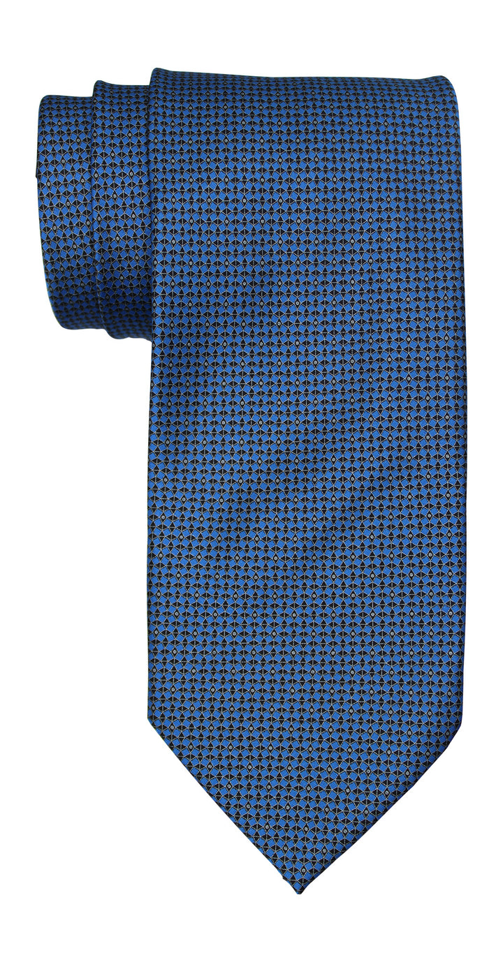 Italo Ferretti Satin Blue Navy Neat Geometric Tie