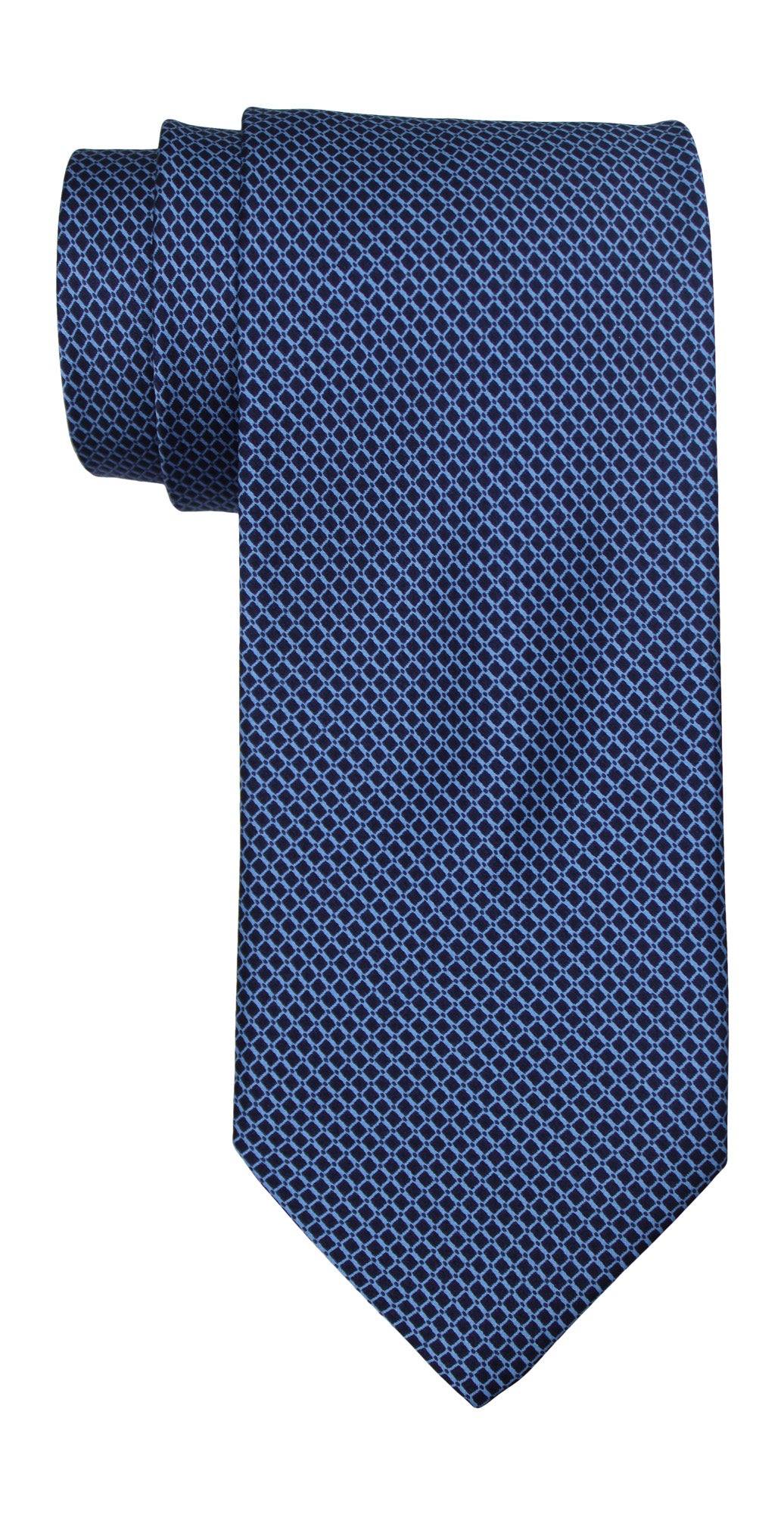 Italo Ferretti Satin Neat Geometric Navy Blue Tie