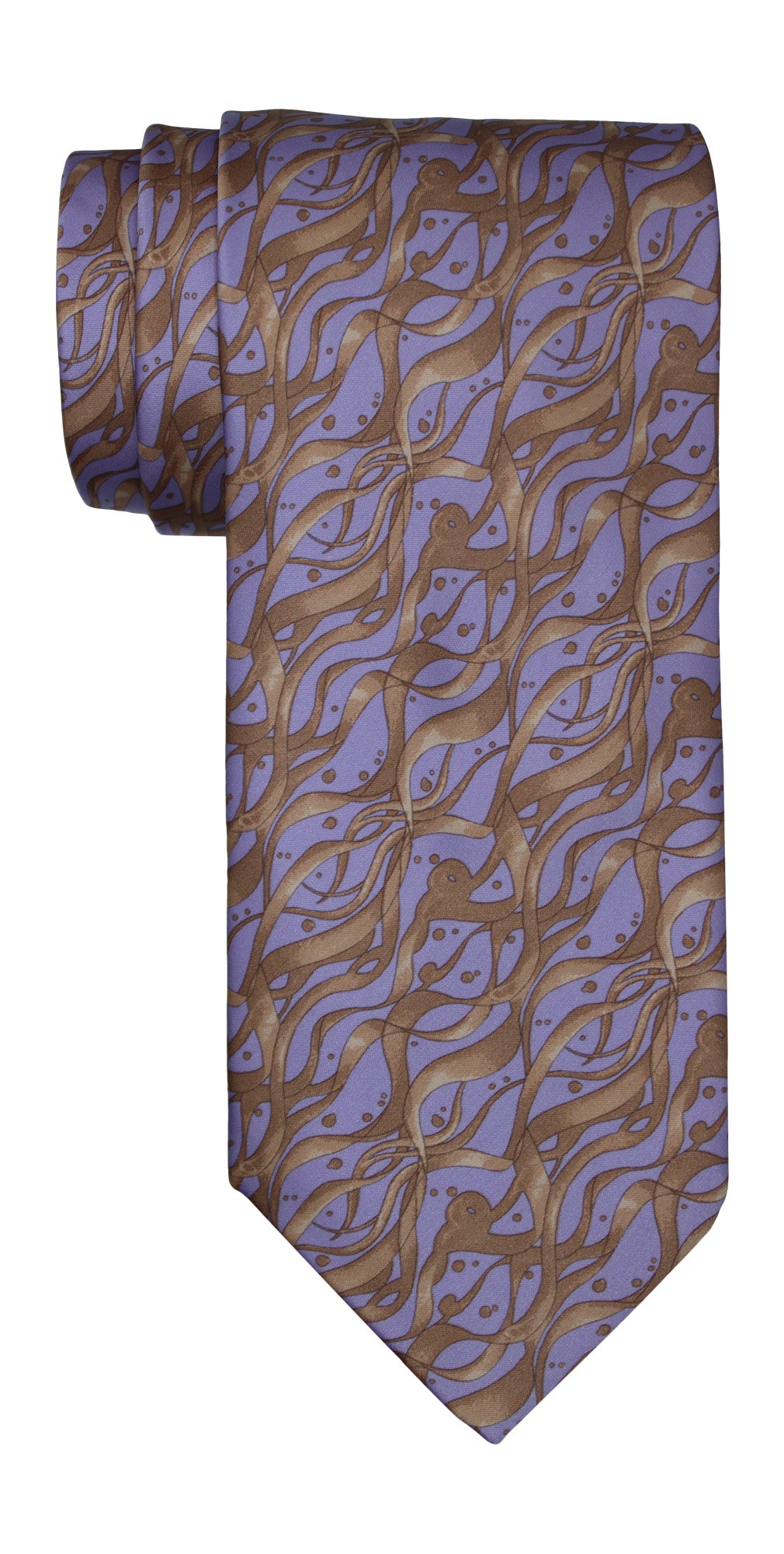 Italo Ferretti Satin Lavender Beige Party Ribbons Tie
