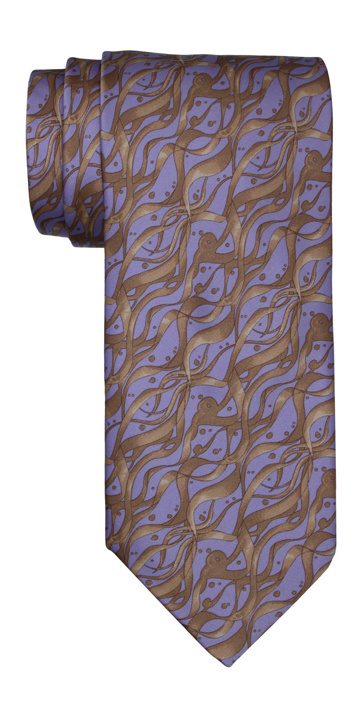 Italo Ferretti Satin Lavender Beige Party Ribbons Tie