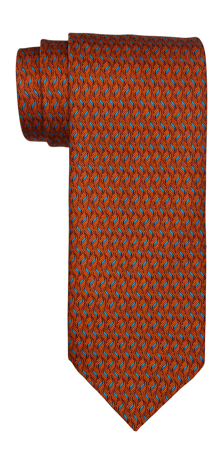 Italo Ferretti Satin Orange Flames Tie