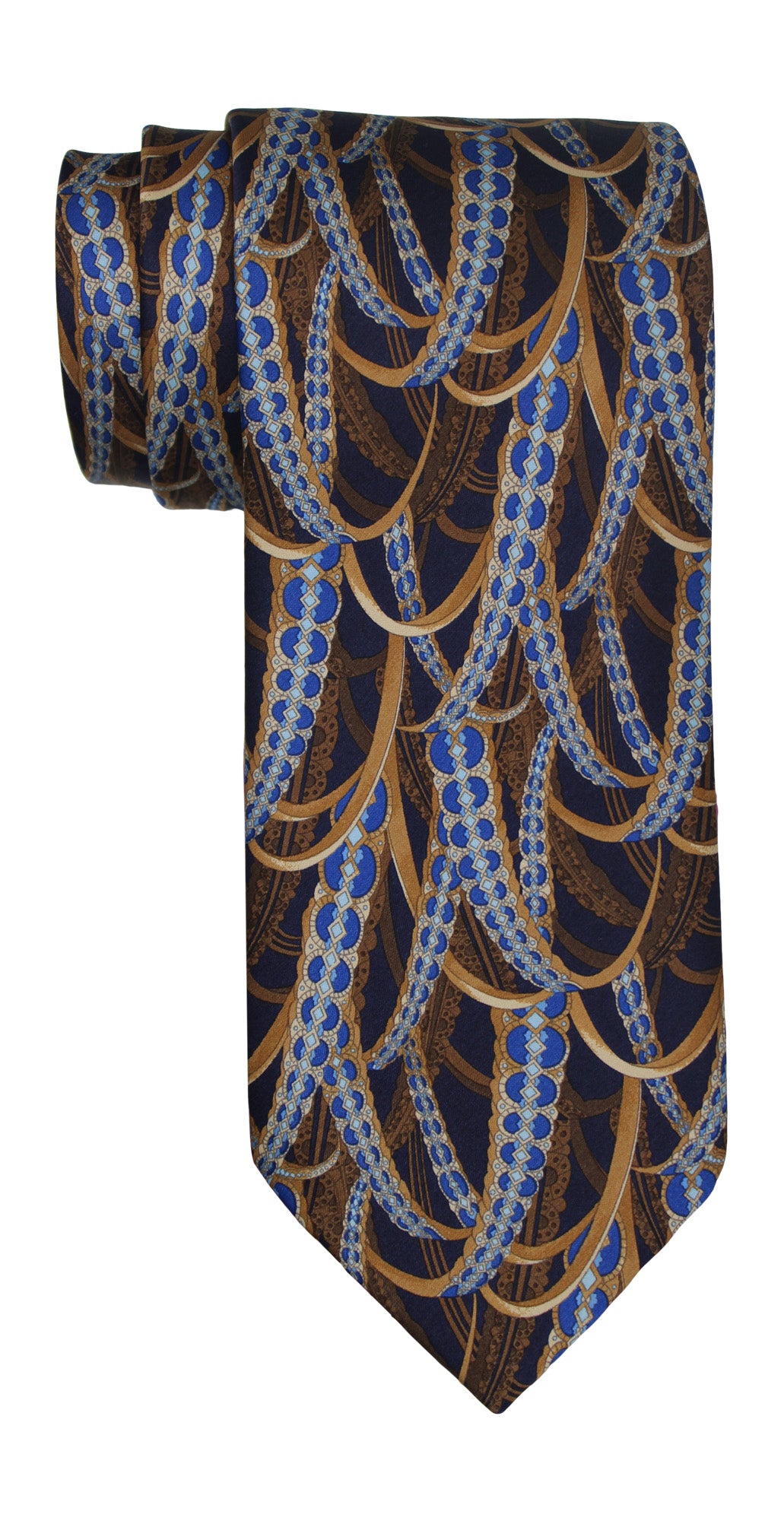 Italo Ferretti Satin Brown Hanging Tapestry Tie