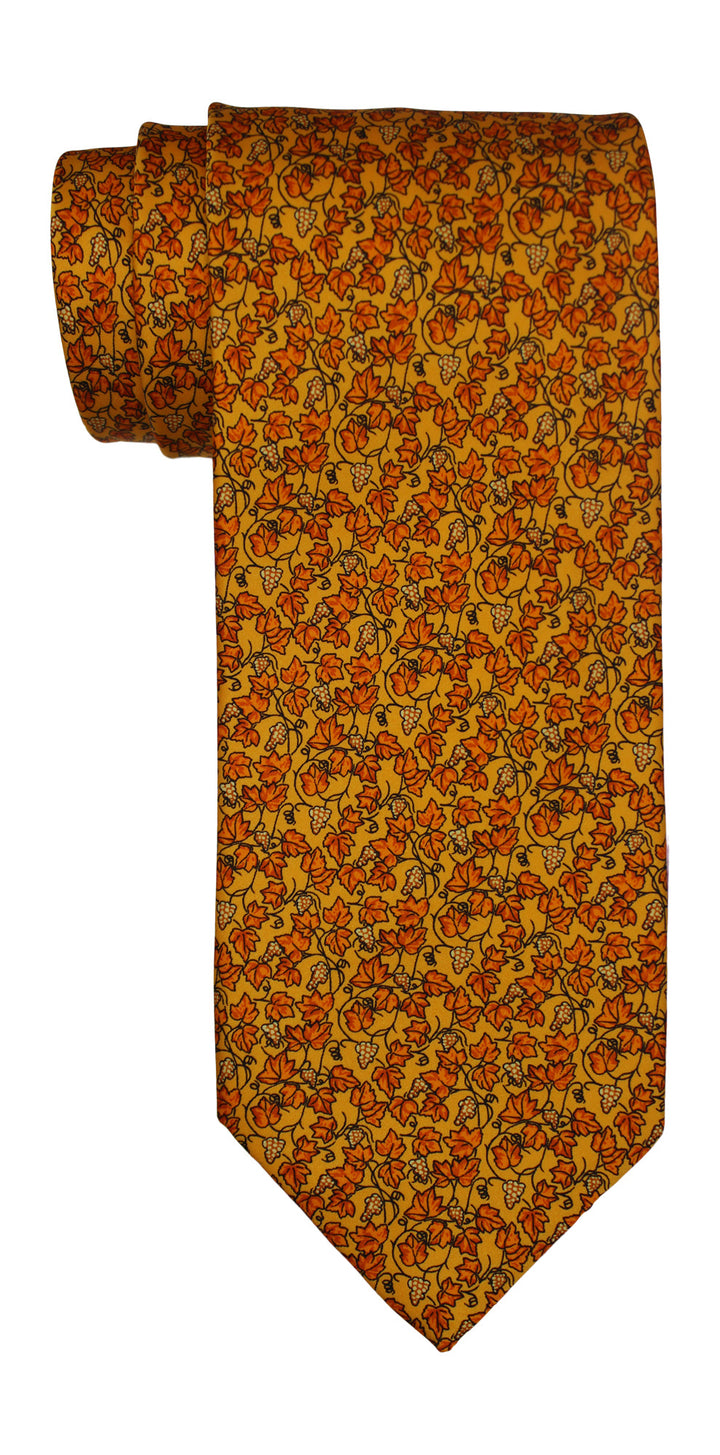Italo Ferretti Satin Orange Yellow Autumn Tie