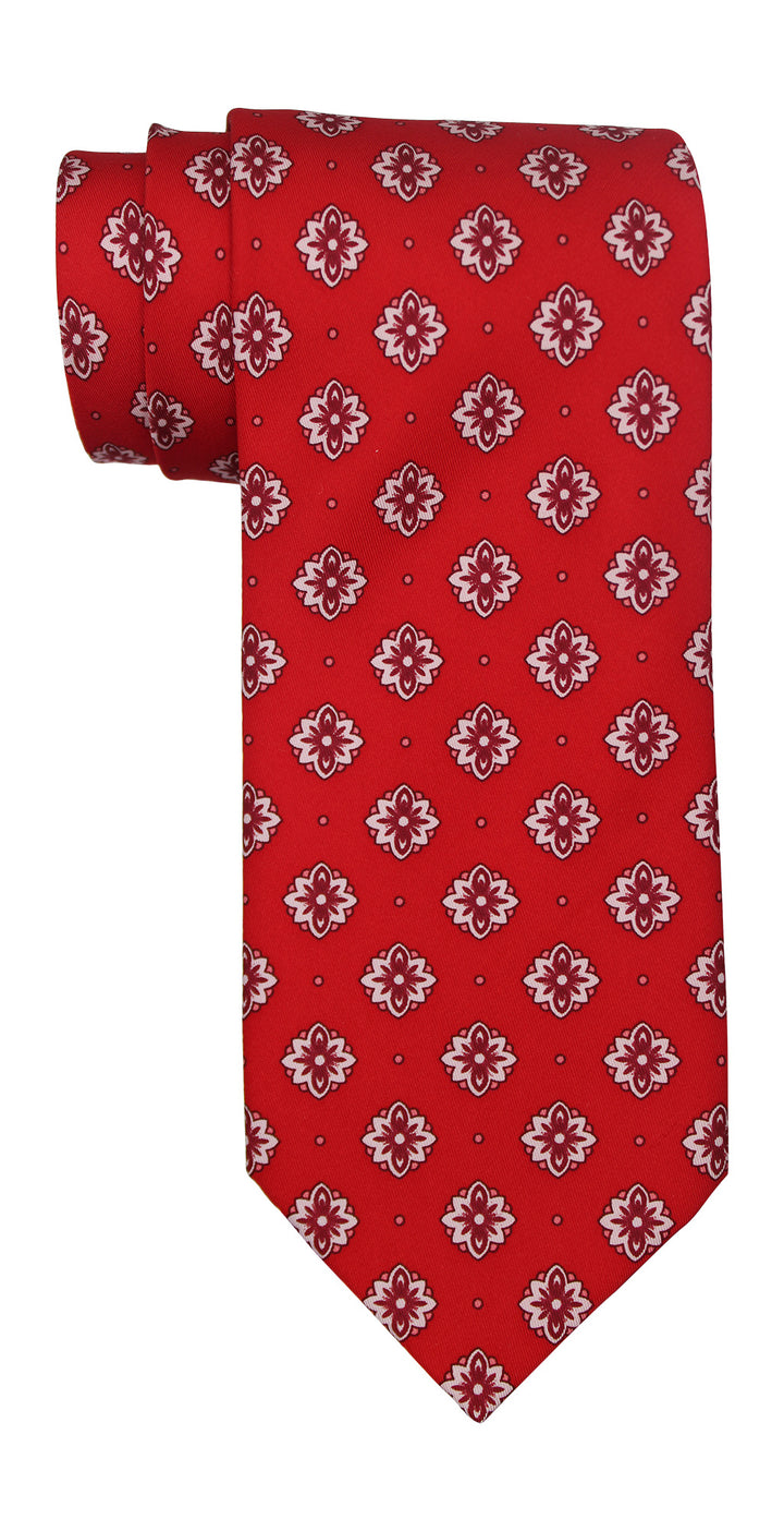 Italo Ferretti Red Medallion Printed Tie