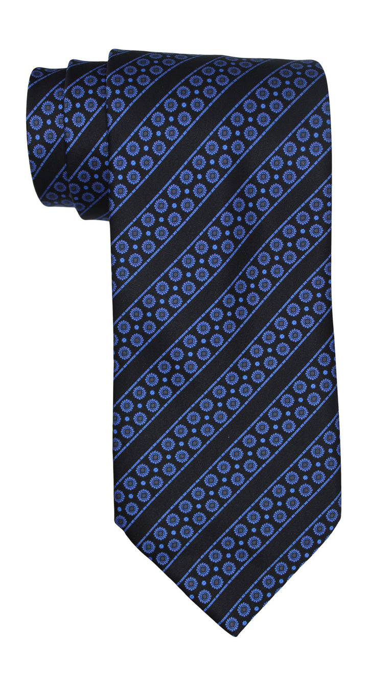Stefano Ricci Luxury Collection Navy Striped Geometric Tie