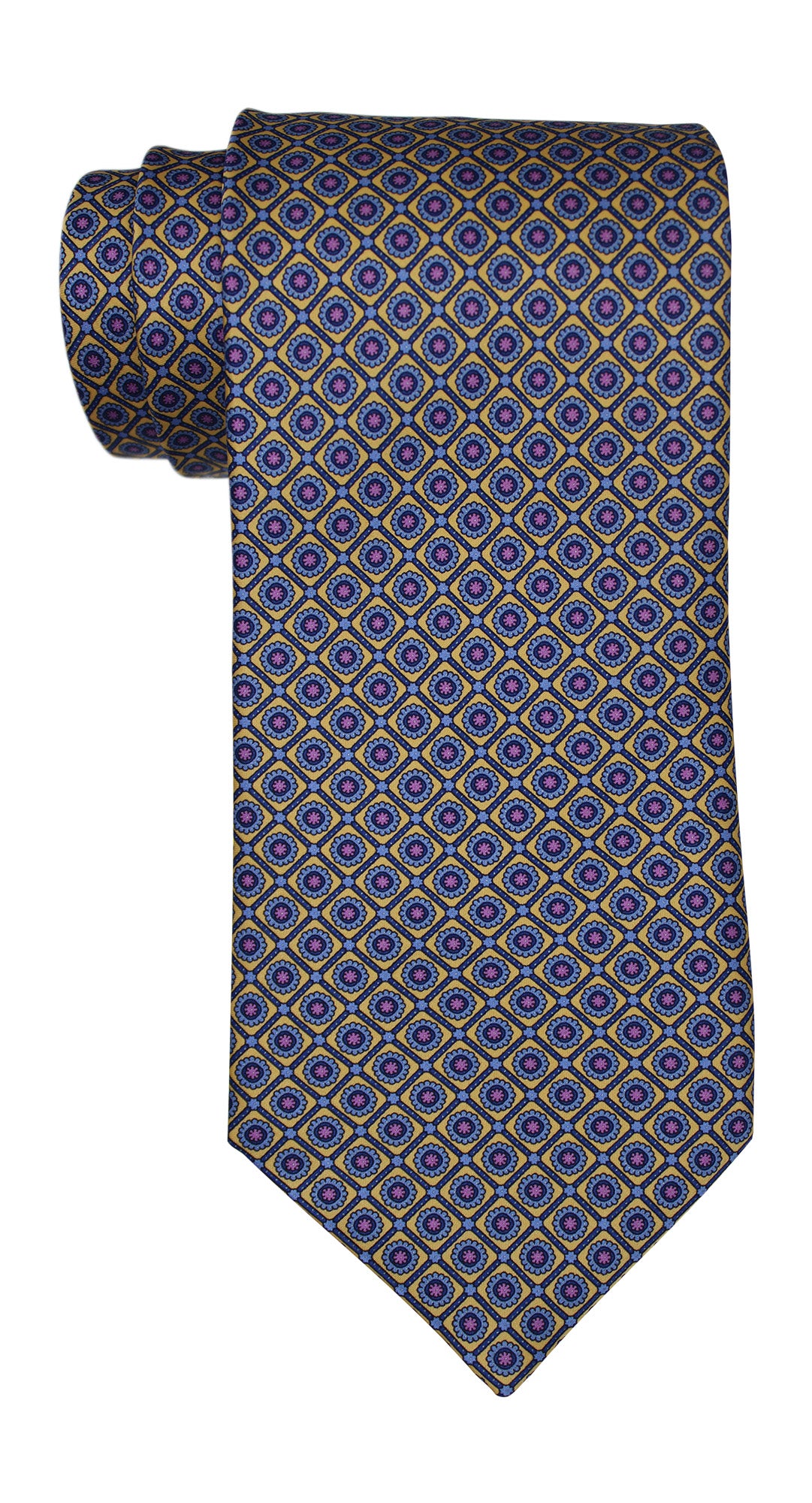 Stefano Ricci Luxury Collection Satin Yellow Geometric Tie