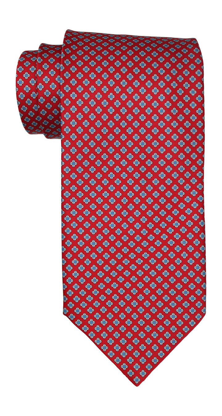 Stefano Ricci Satin Red Geometric Tie