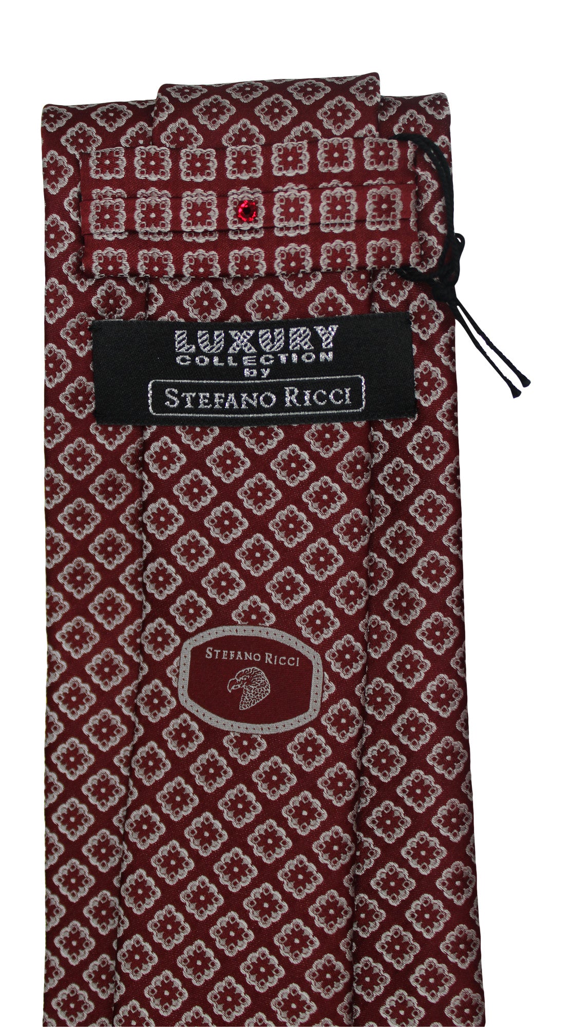 Stefano Ricci Burgundy Geometric Tie