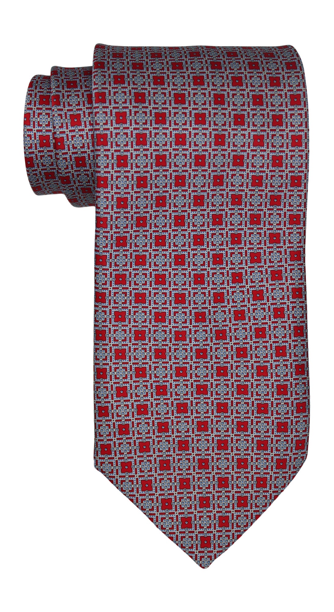 Stefano Ricci Luxury Collection Satin Red Geometric Tie