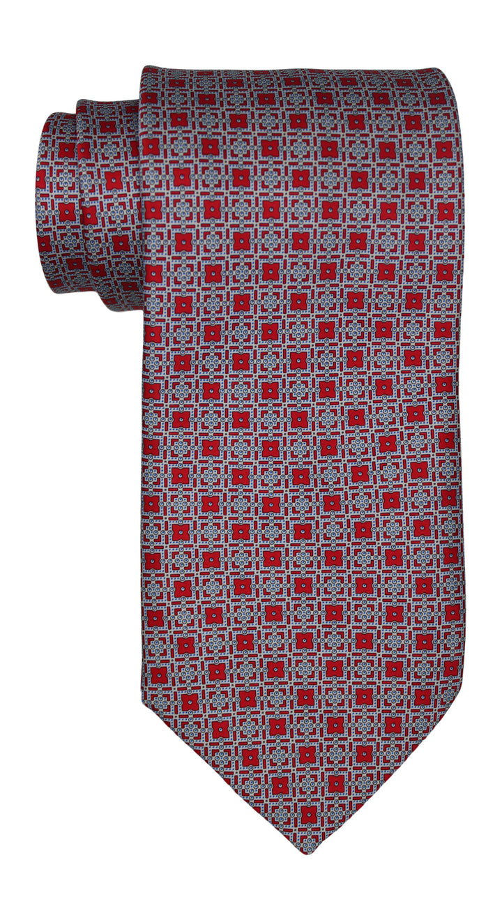 Stefano Ricci Luxury Collection Satin Red Geometric Tie