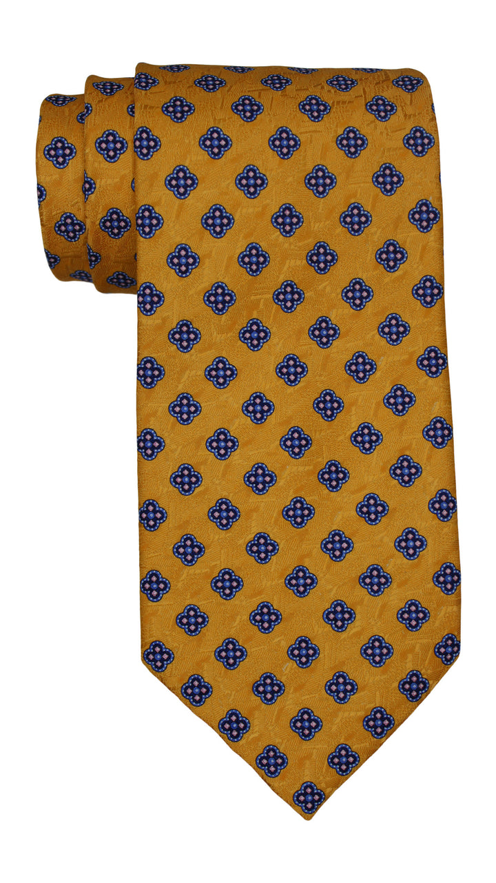 Stefano Ricci Luxury Collection Yellow Blue Medallion Tie