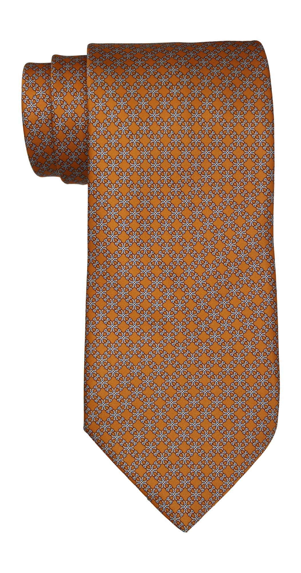 Stefano Ricci Satin Orange Geometric Tie
