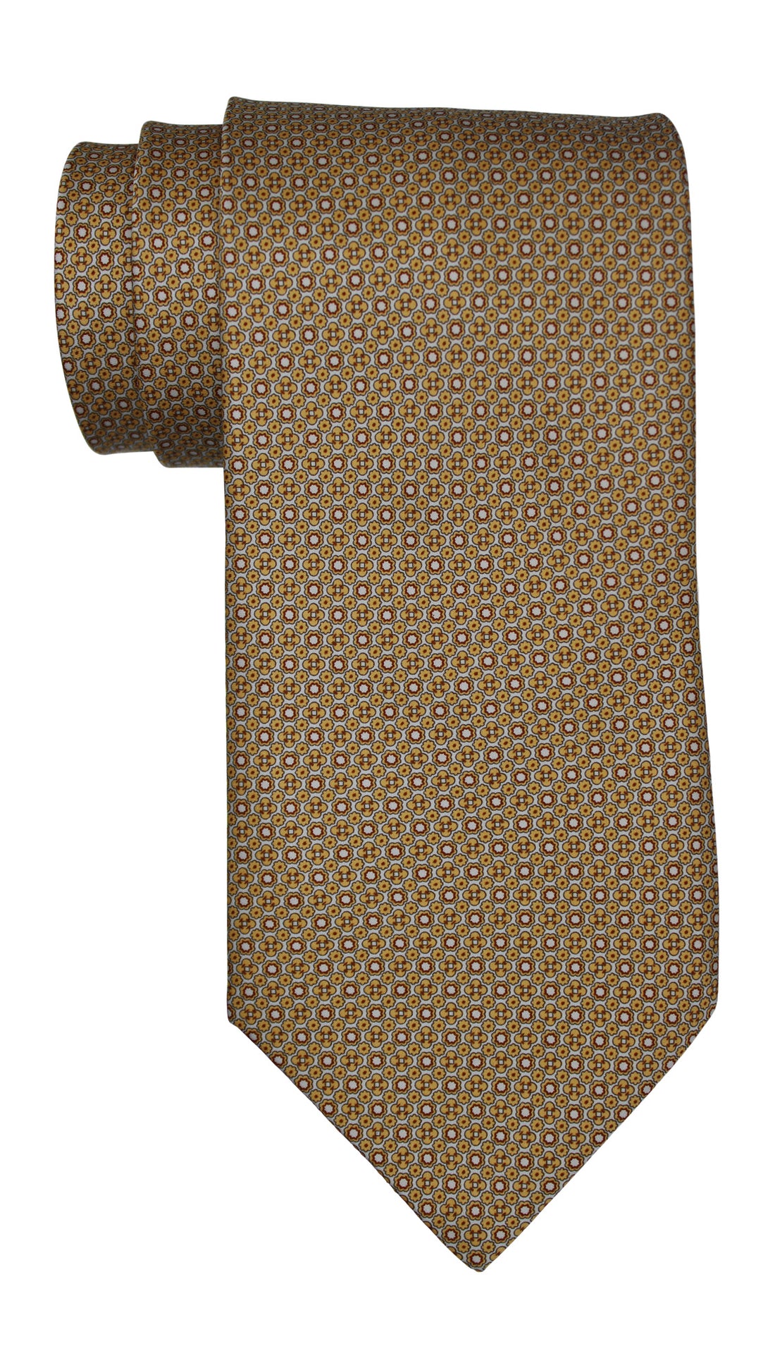 Stefano Ricci Satin Yellow Geomtric Tie