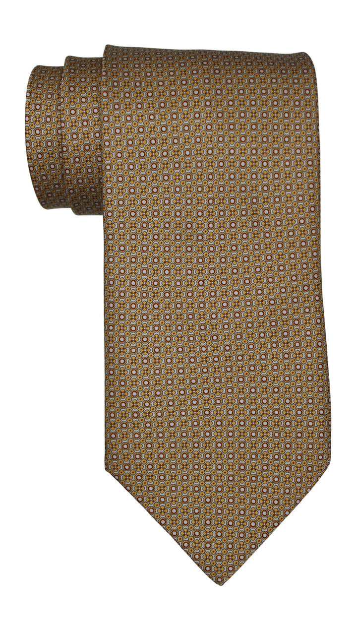 Stefano Ricci Satin Yellow Geomtric Tie
