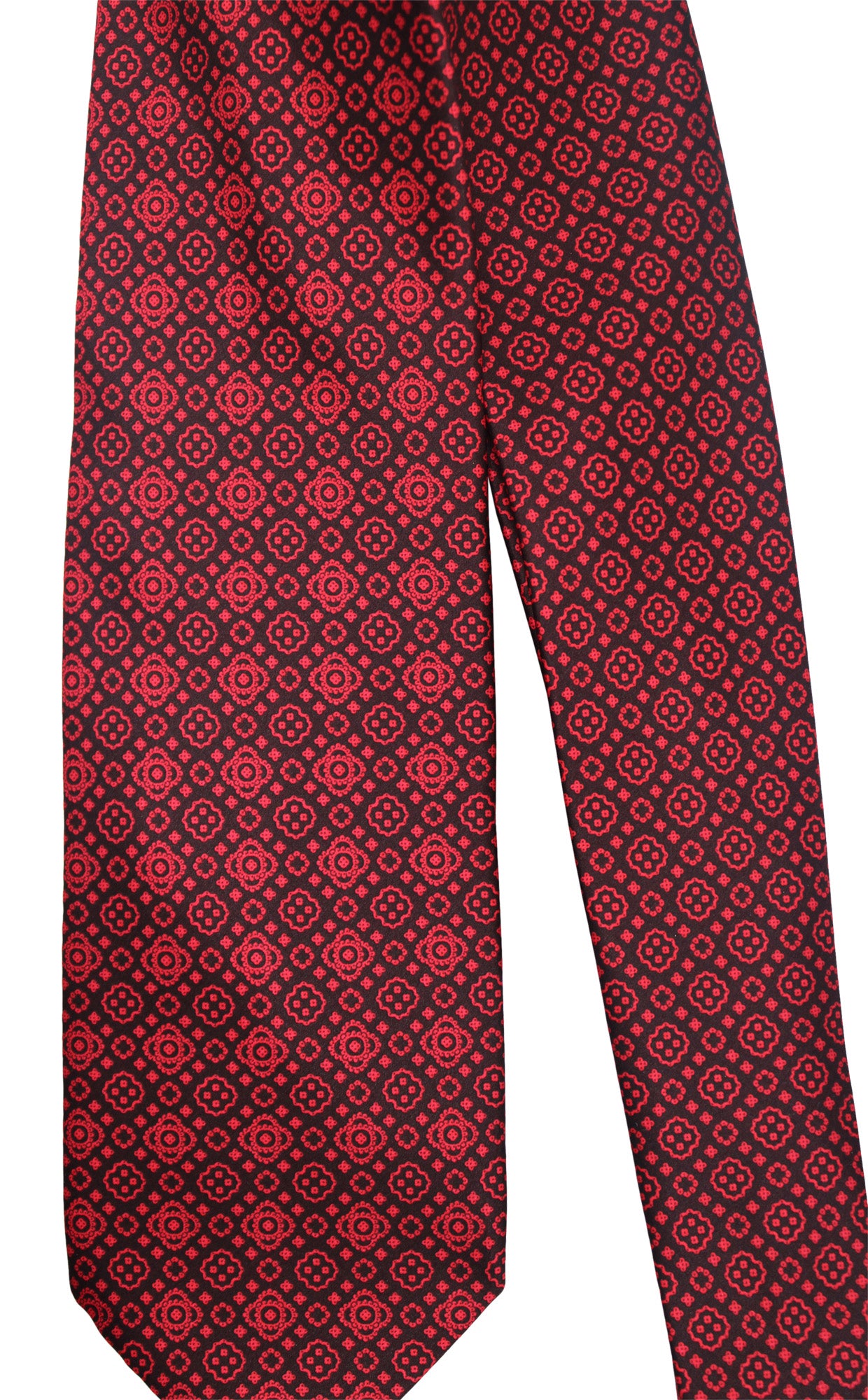 Stefano Ricci Luxury Collectino Satin Red on Black Evolving Medallion Tie