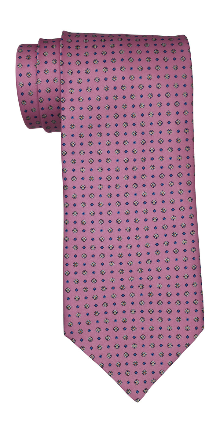 Stefano Ricci Satin Pink Geometric Tie