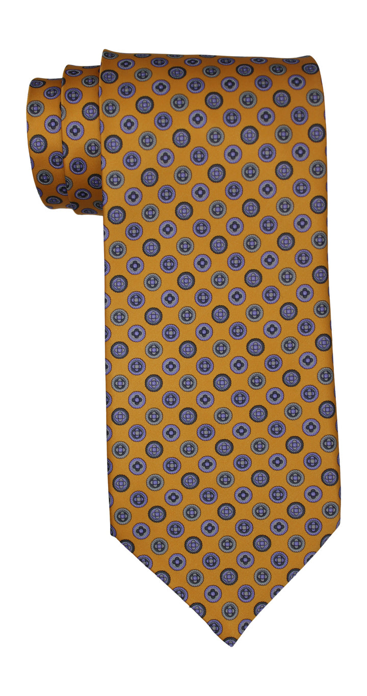 Stefano Ricci Satin Yellow Geometric Tie