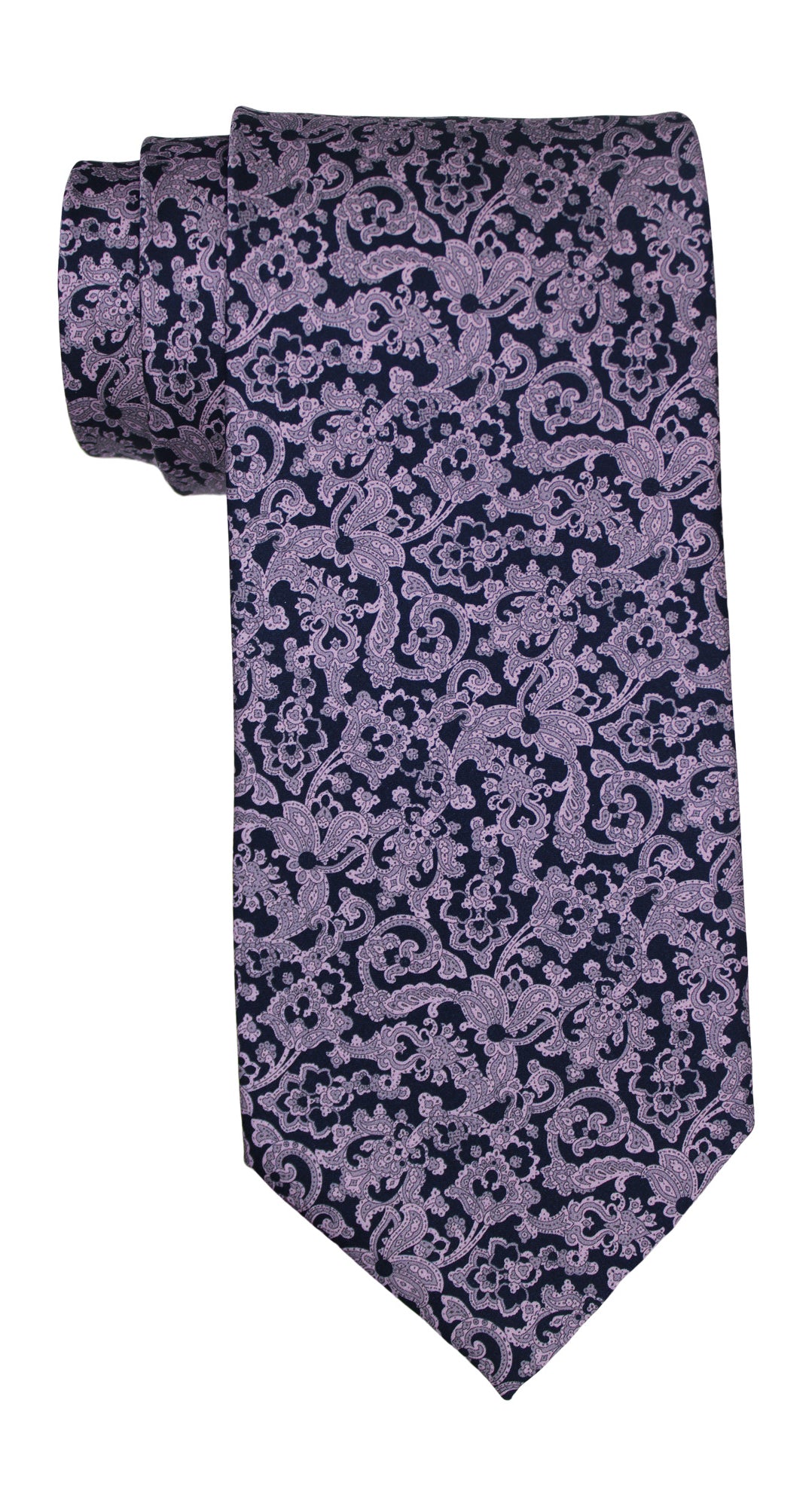 Stefano Ricci Luxury Collection Satin Pink on Navy Paisley Tie