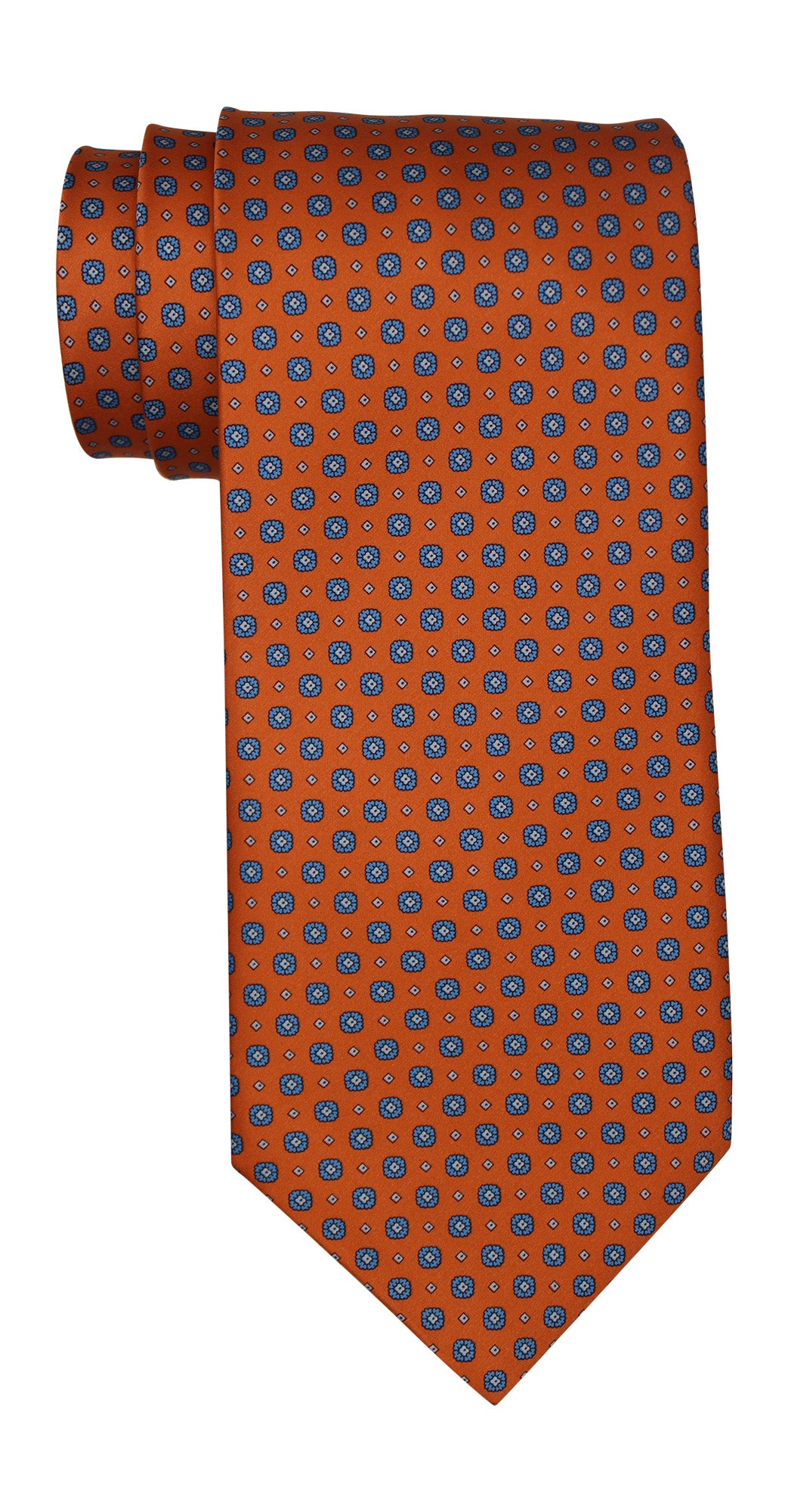 Stefano Ricci Satin Orange Geometric Tie