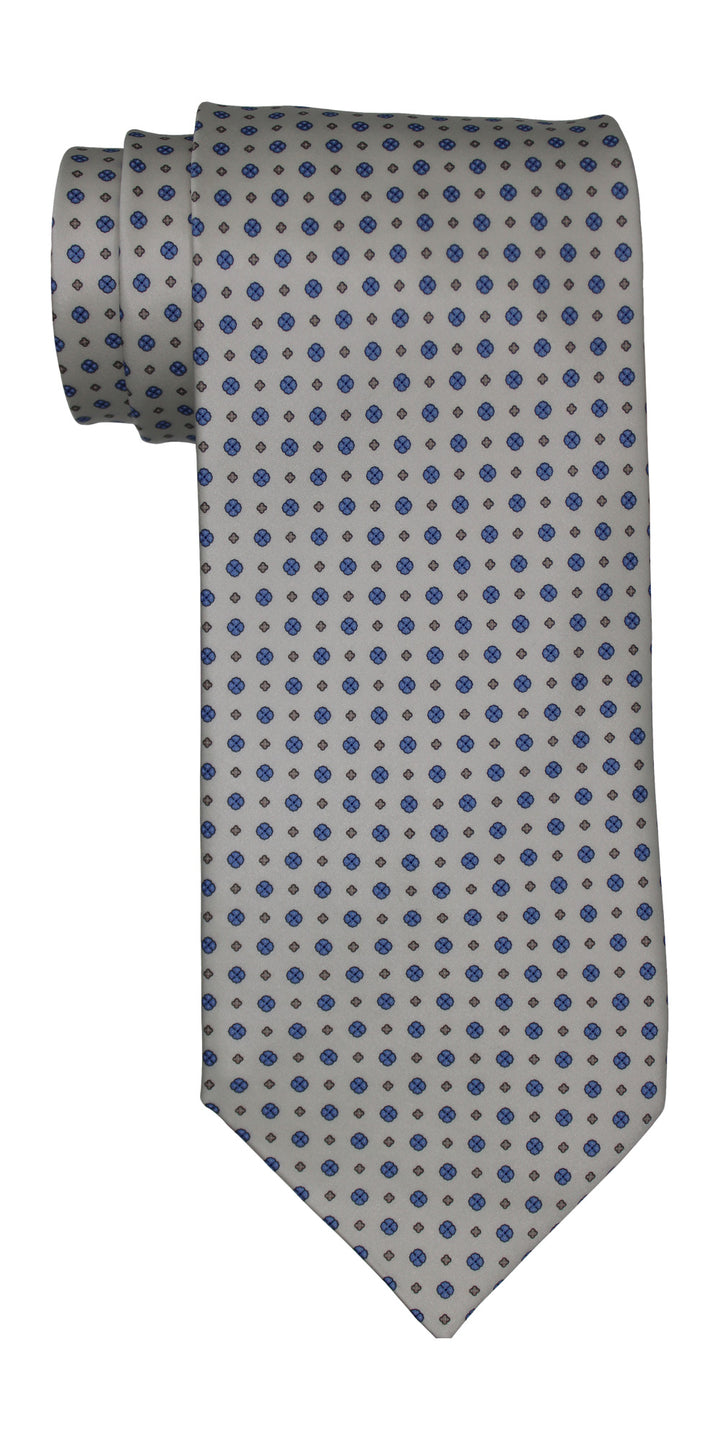 Stefano Ricci Satin White Geometric Tie