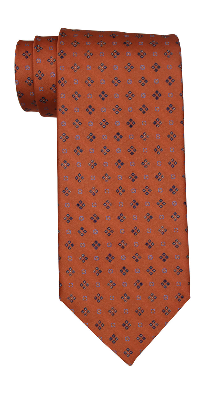Stefano Ricci Luxury Collection Orange Geometric Tie