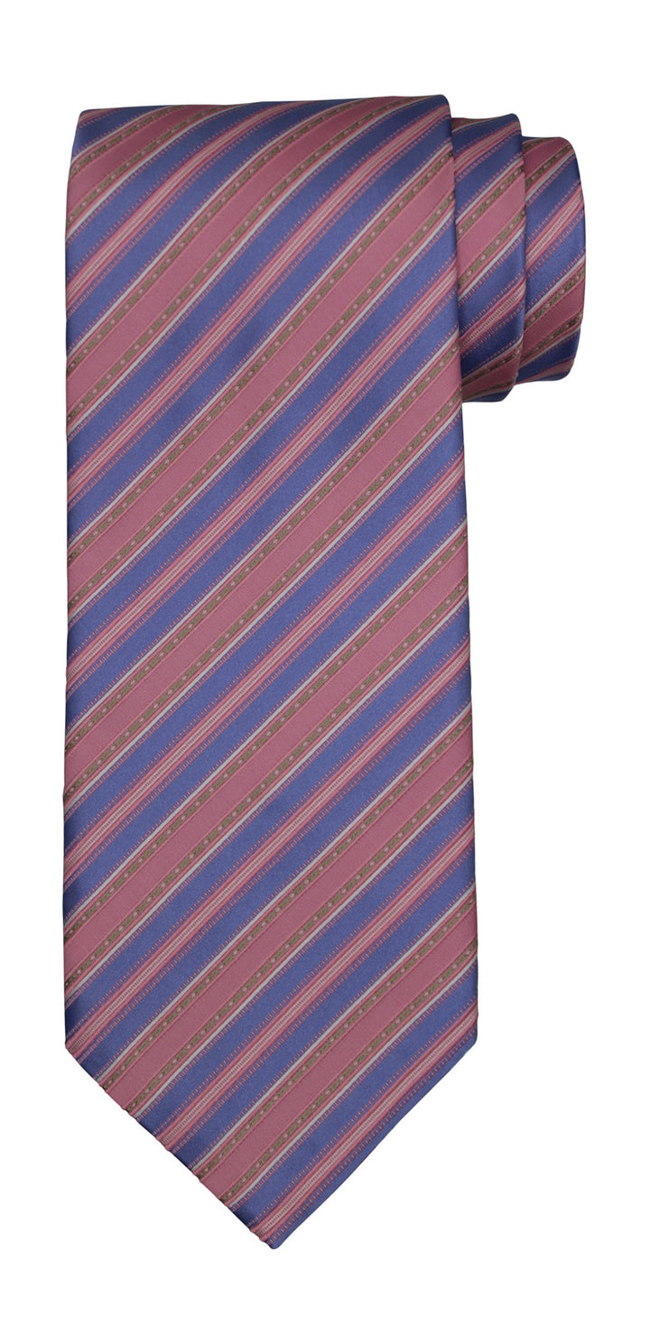 Stefano Ricci Luxury Collection Pink Blue Striped Tie