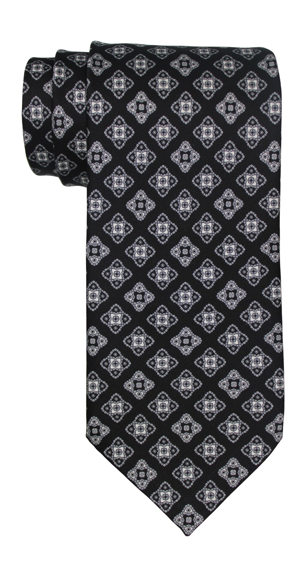 Stefano Ricci Satin Black Medallion Tie