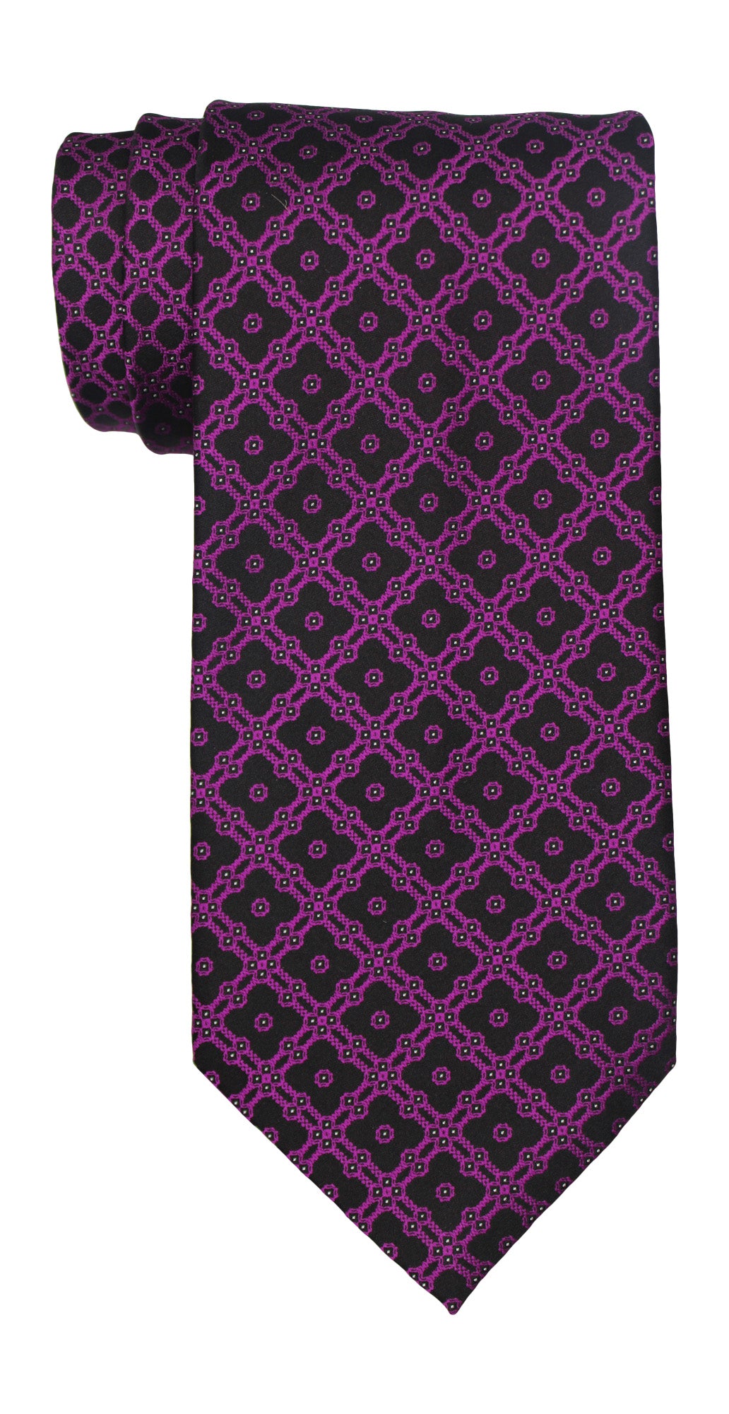 Stefano Ricci Luxury Collection Purple on Black Geometric Tie