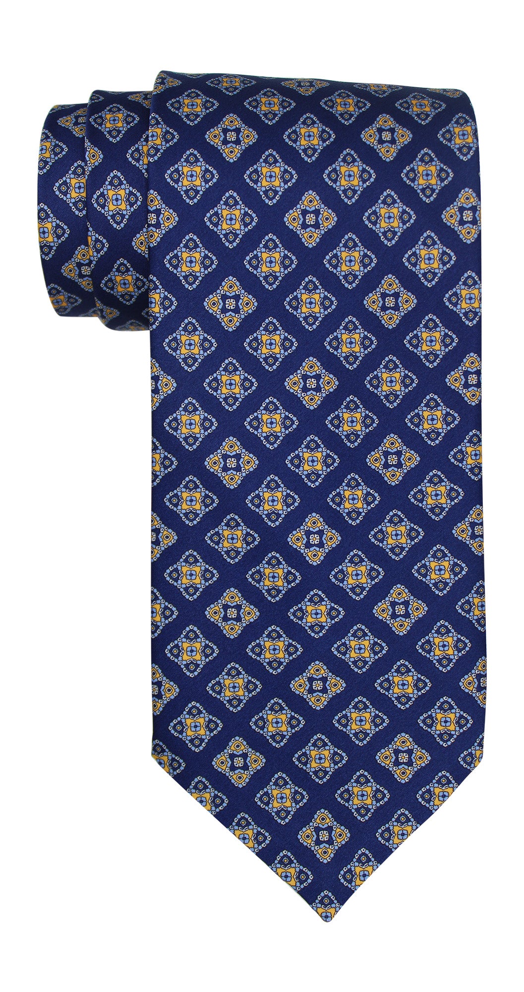 Stefano Ricci Satin Navy Medallion Tie