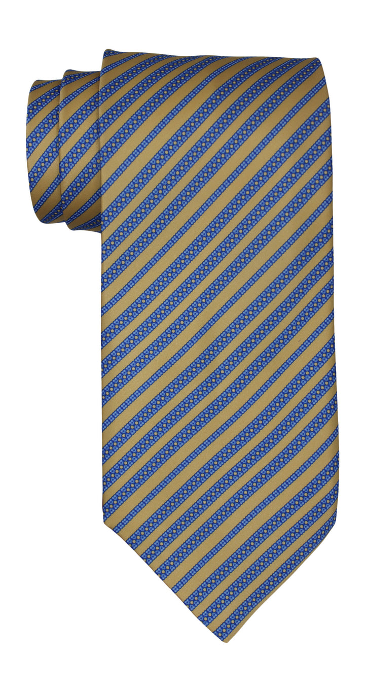 Stefano Ricci Satin Yellow Blue Striped Tie