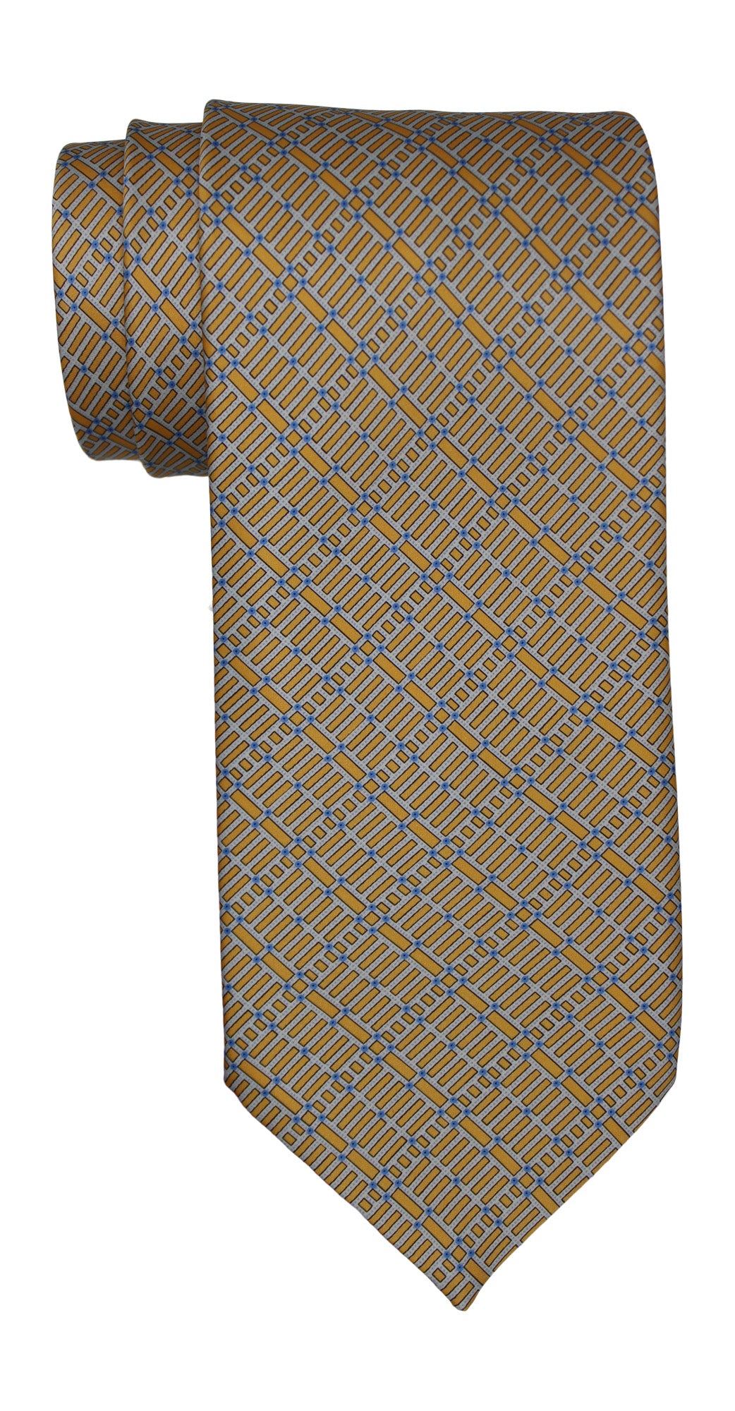 Stefano Ricci Satin Yellow Geometric Tie
