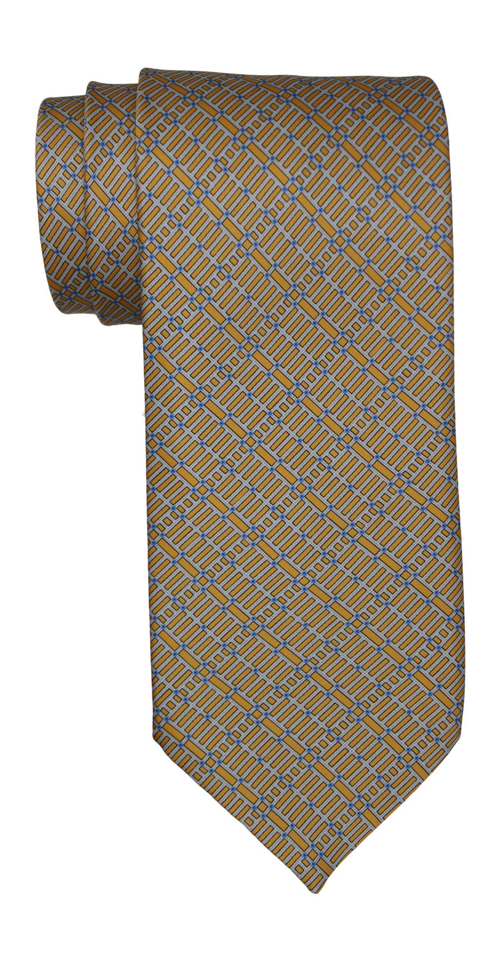 Stefano Ricci Satin Yellow Geometric Tie