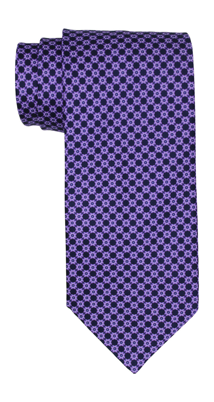 Stefano Ricci Satin Purple Geometric Tie